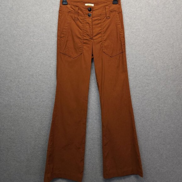 Maeve Pants - Maeve Rust Wide-Leg Pants Size 00 Womens Stretch Anthropologie Flare